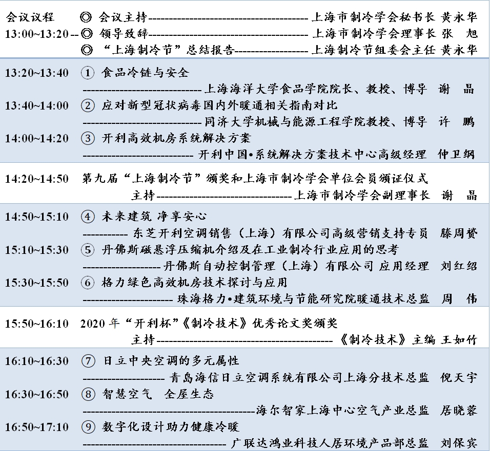 制冷節大會議程